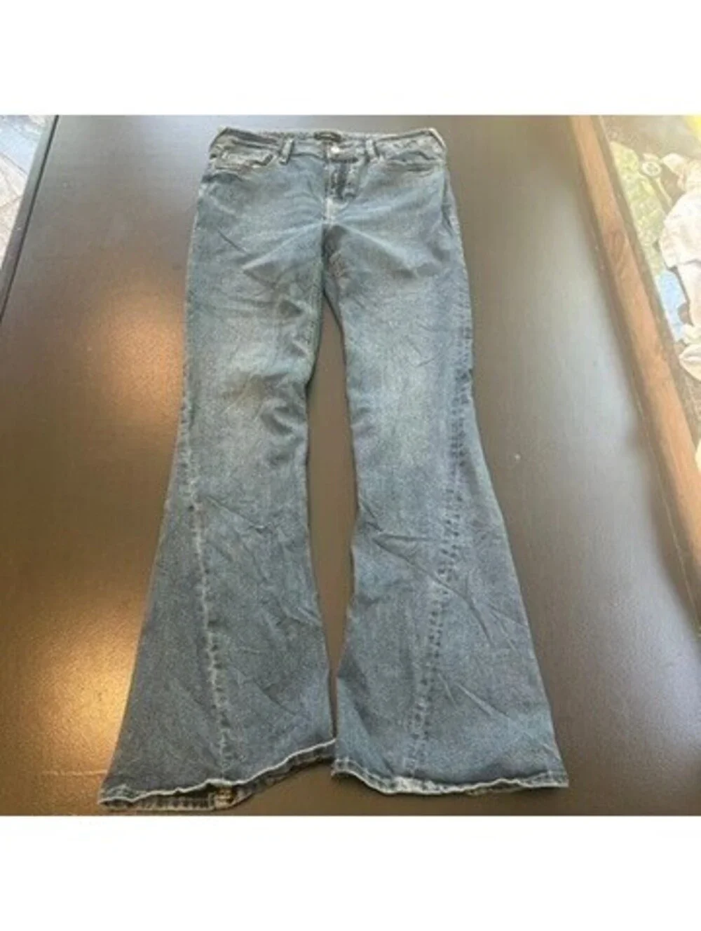 Vintage y2k baggy True Religion Joey mid rise flare jeans light wash